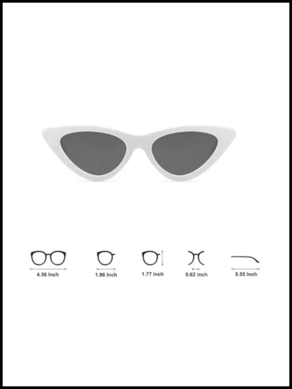 Retro Narrow Cat Eye Frame Sunglasses Trendy Sun Glasses UV Protection
